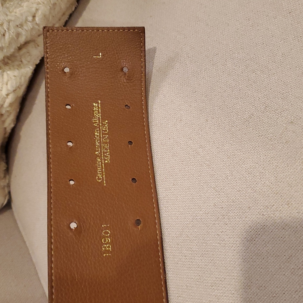 Oscar de la Renta Genuine Alligator Belt with Cut-Out Design - Picture 15 of 16